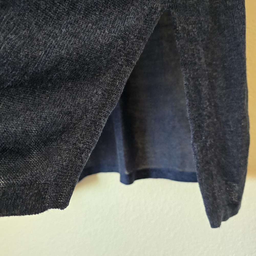 J.Jill Purejill Women's Navy Linen Blend Tunic Knit Top Lagenlook Coastal Sz Med - Picture 4 of 7